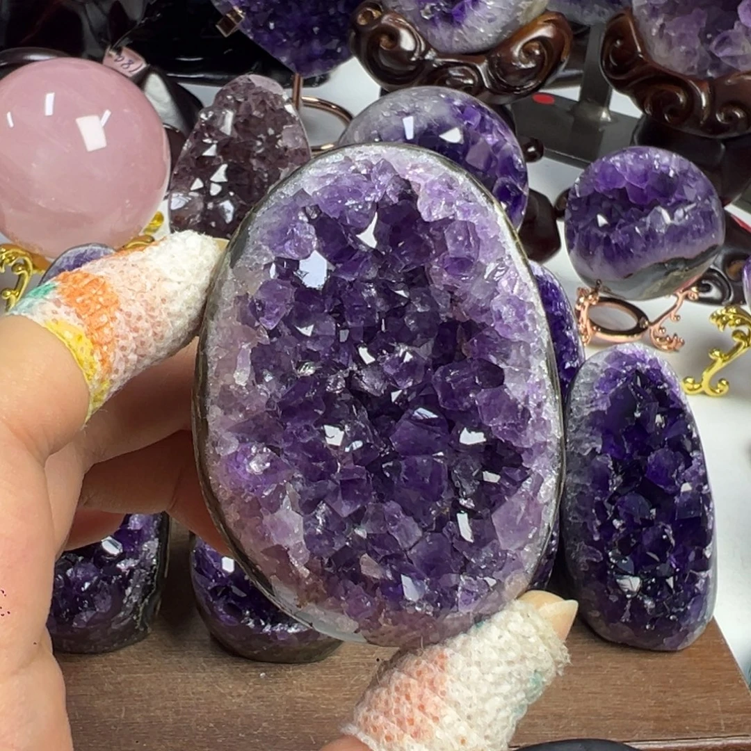 紫晶未镶嵌摆件紫水晶