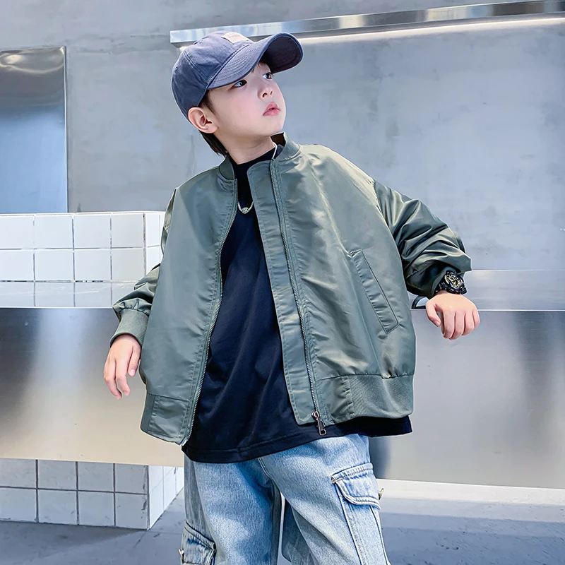 【现货现发】2025春季新款童装儿童飞行夹克外套潮流棒球服外套4163