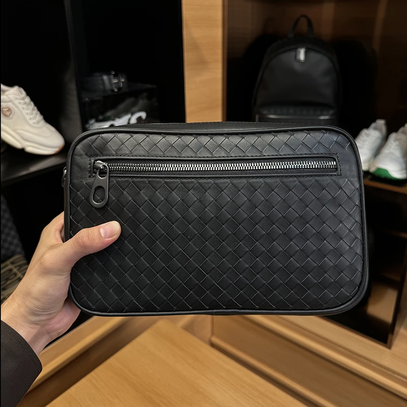 BOSOM VARVLEBV BV 【头层牛皮】手工编织斜挎包通勤包商务单肩包