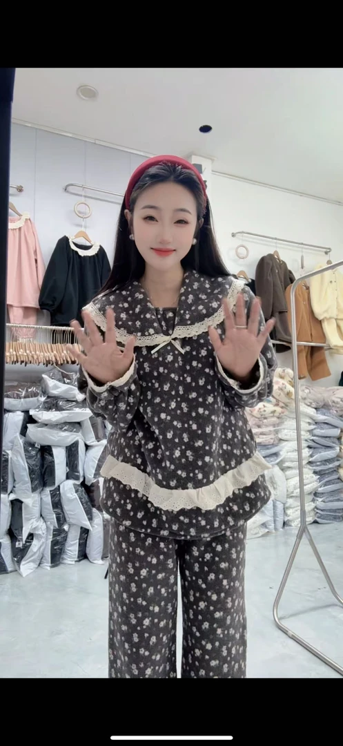 ZL秋冬新款娃娃领套装可外穿家居服