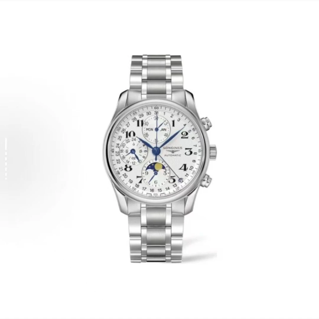 95新 Longines/浪琴 浪琴名匠八针月相计时42mm男士机械腕表