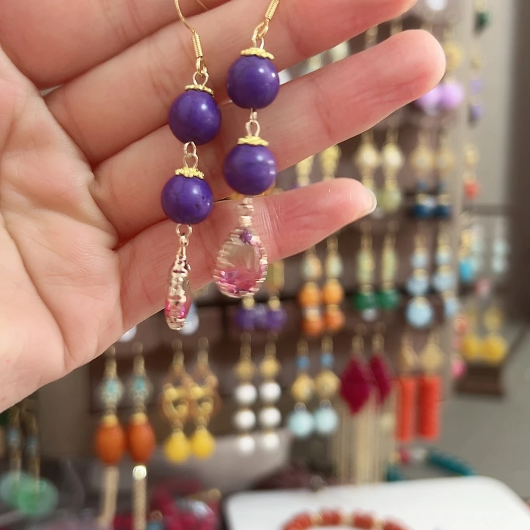 未镶嵌翡翠耳饰紫色