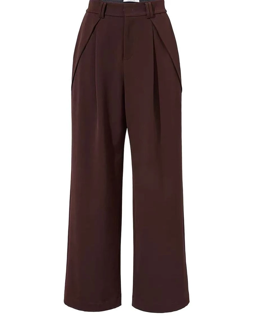 126檀紫色直筒裤