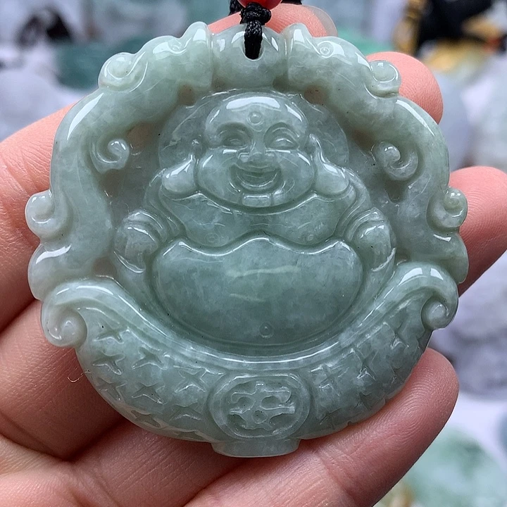 翡翠未镶嵌颈饰笑佛福利