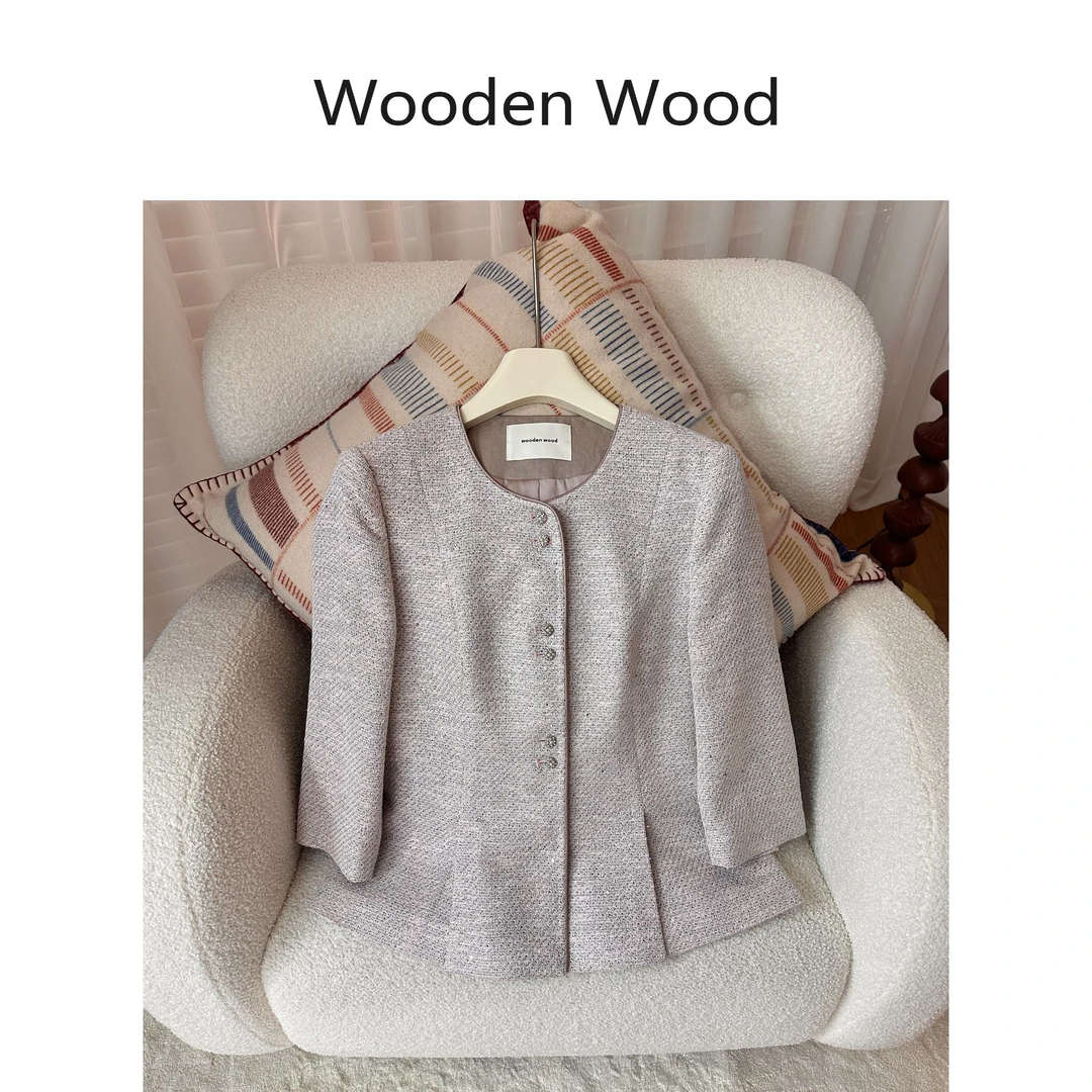 Wooden Wood“惬意时光”重工小香风显瘦松弛减龄外套+半裙W25QS786