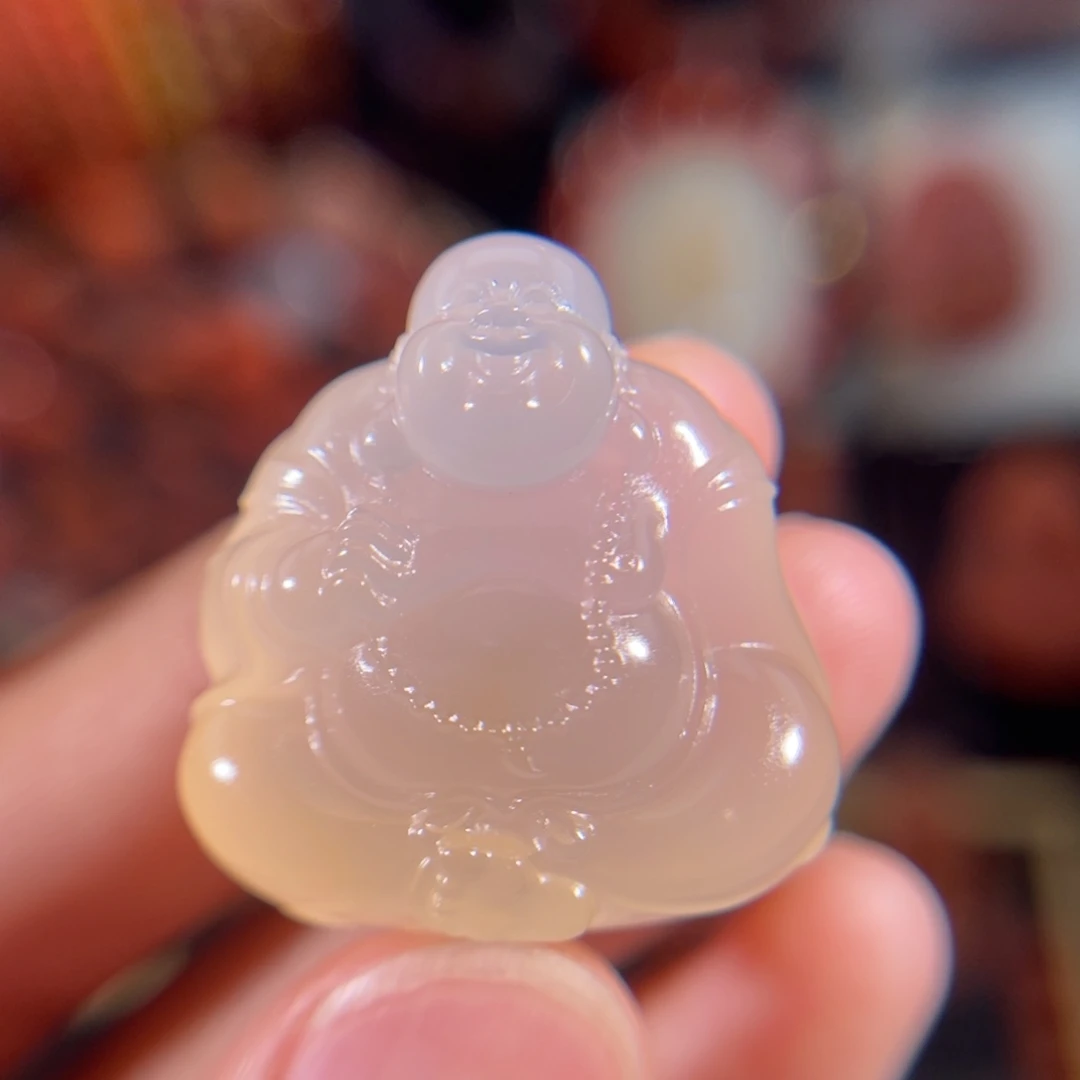 玛瑙/玉髓笑口常开弥勒26*24.6未镶嵌