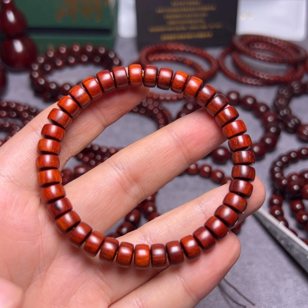 飞***人手串/手链小叶紫檀58药片 92颗  送侧挂4*7.5 极限弧两个