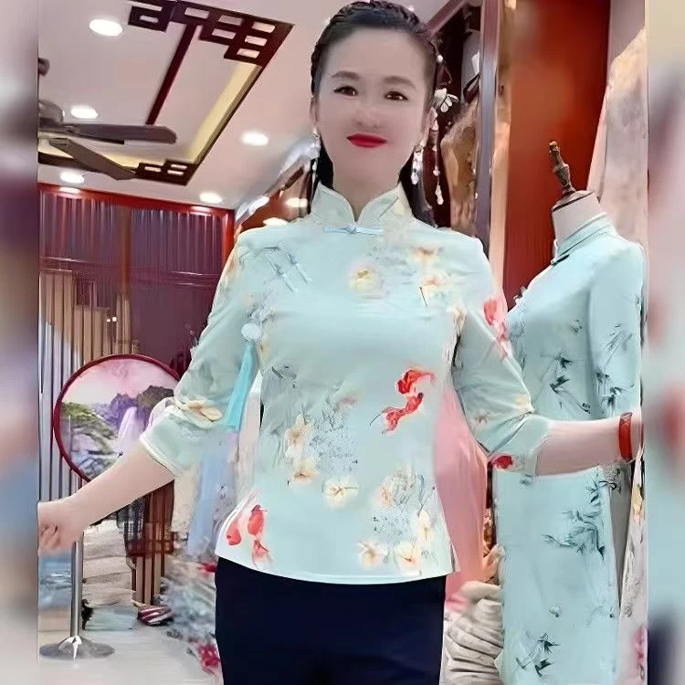 （BB26）新款中国风夏季改良旗袍上衣遮肉短款显瘦中式妈妈中国风