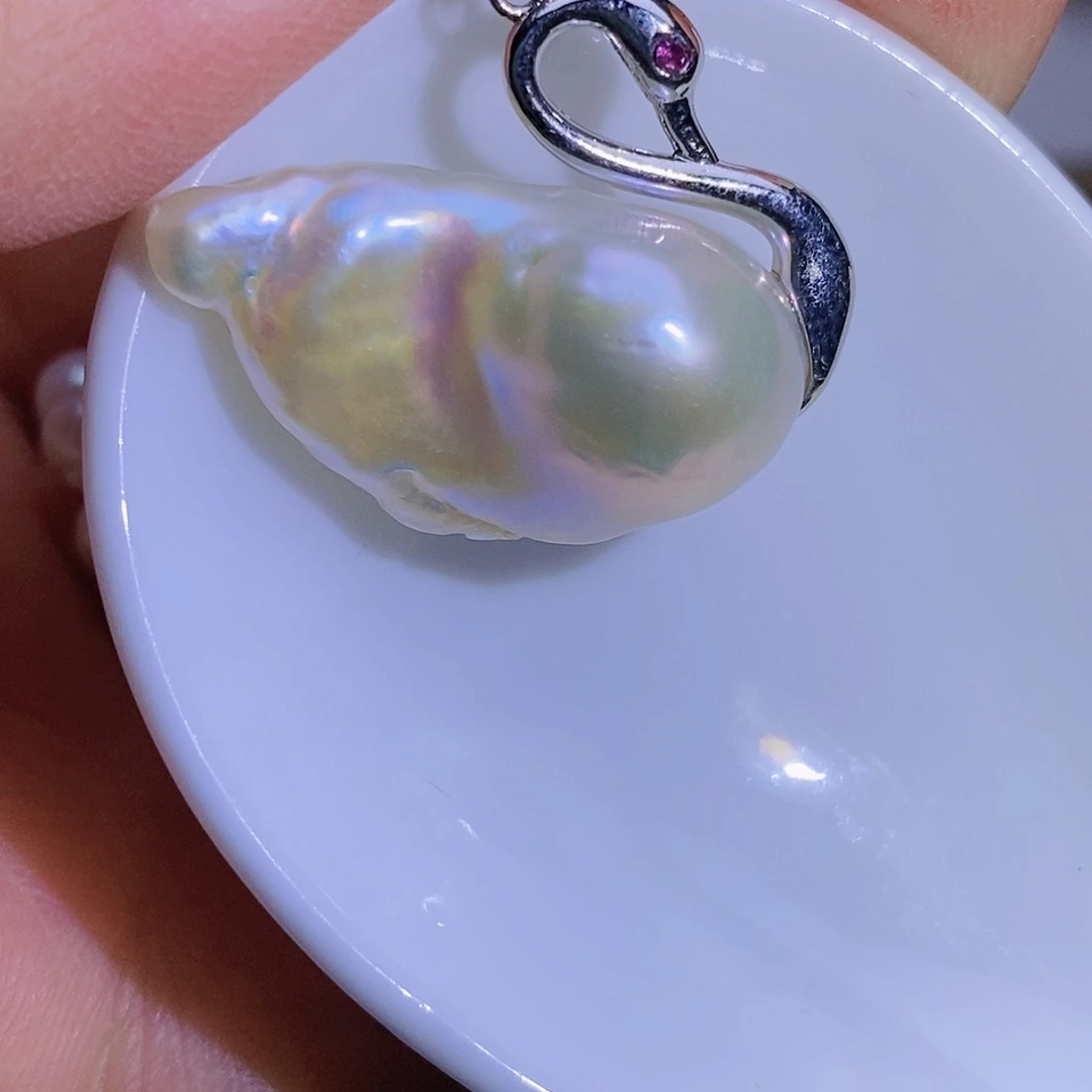 银S925镶嵌淡水珍珠淡水珍珠