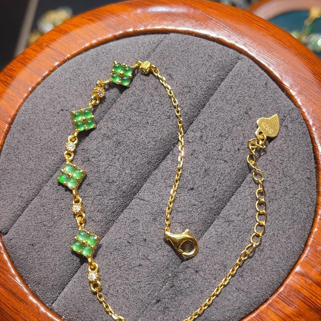 翡翠银S925镶嵌颈饰