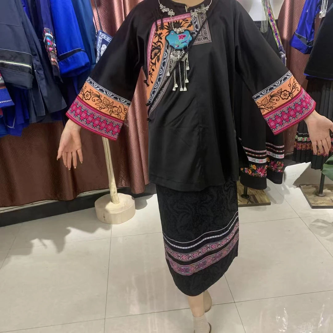 民族服装长袖上衣服装传统舞台舞蹈服苗族女款民族服
