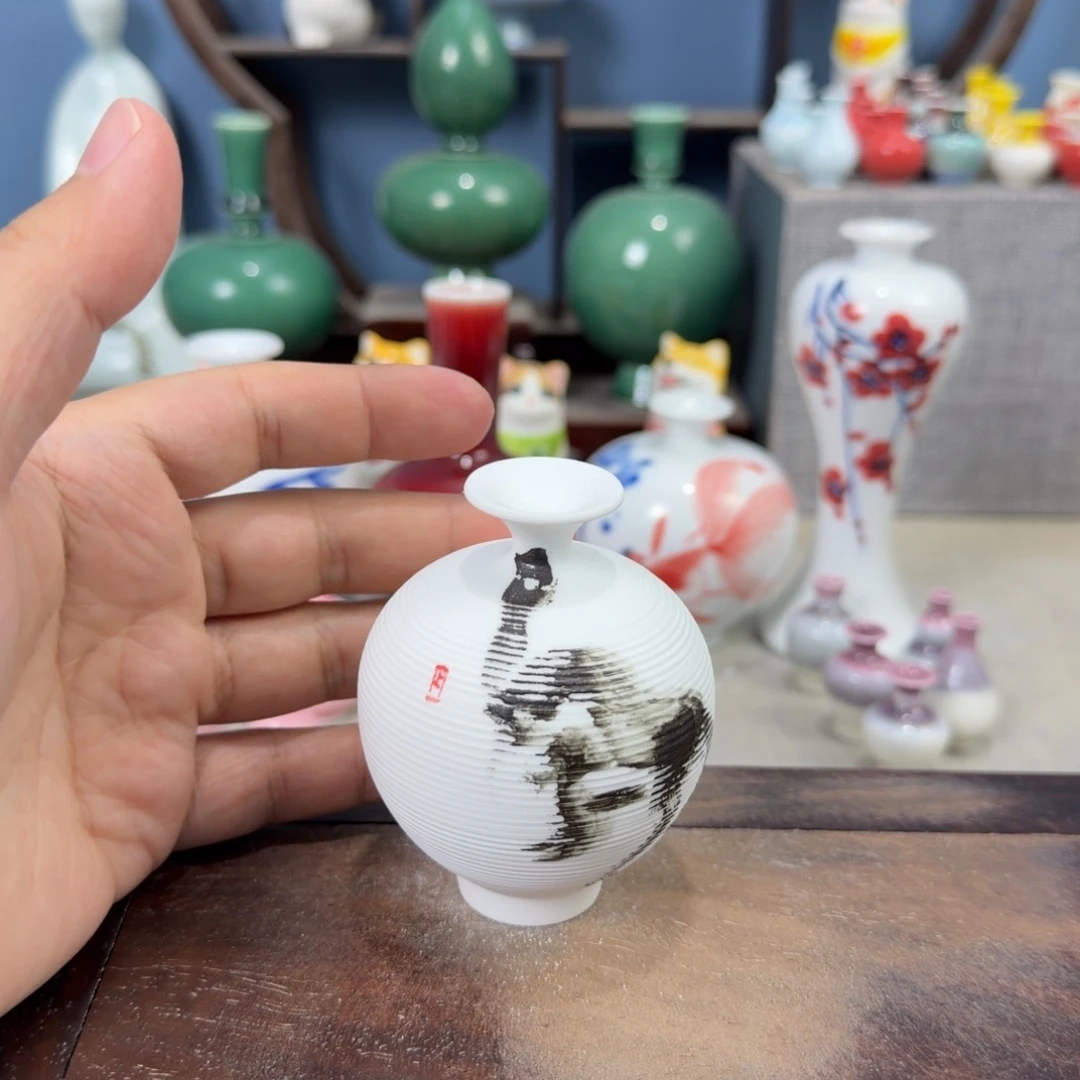 陶瓷手工小花器摆件