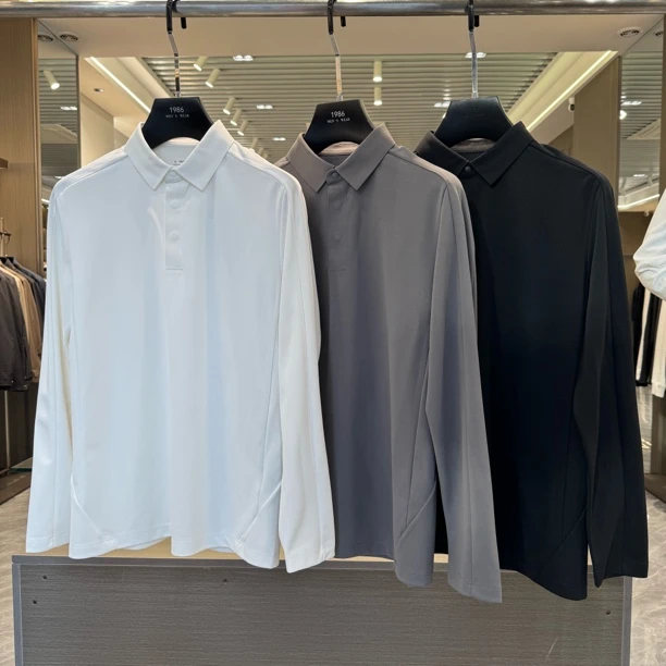 【速干长袖】男士弹力无痕翻领长袖3103