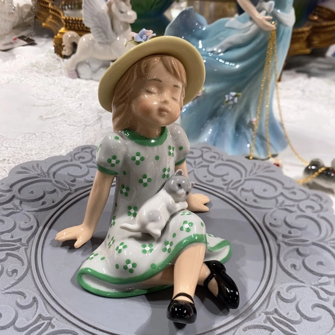 摆件0172骨瓷晒太阳瓷偶摆件