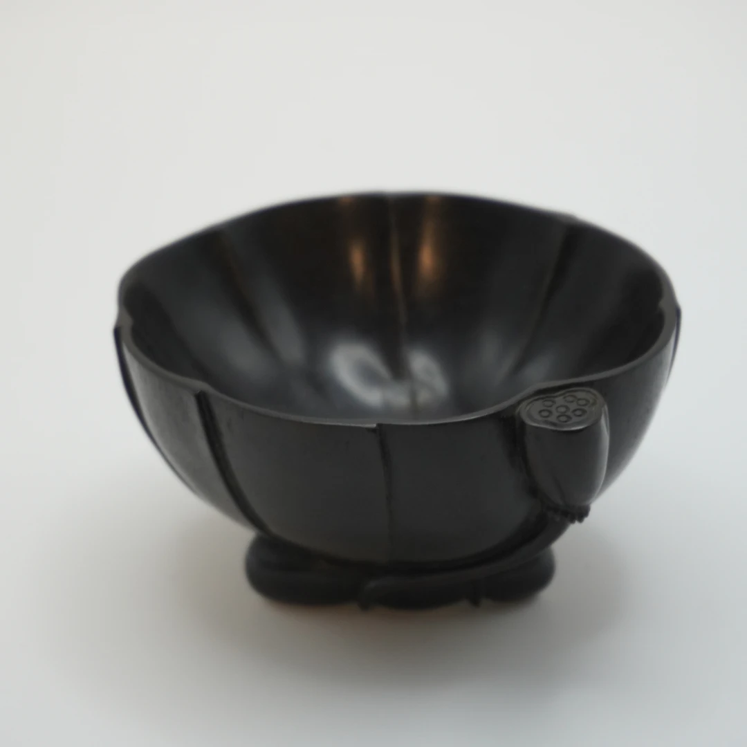 【槐荫山房】/HY2582/清中期紫檀莲藕海棠式爵杯