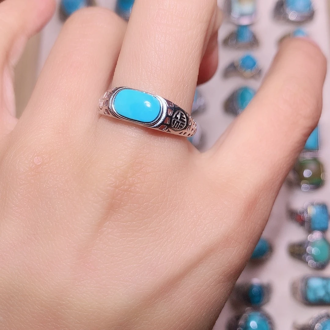 绿松石银S925镶嵌挂件