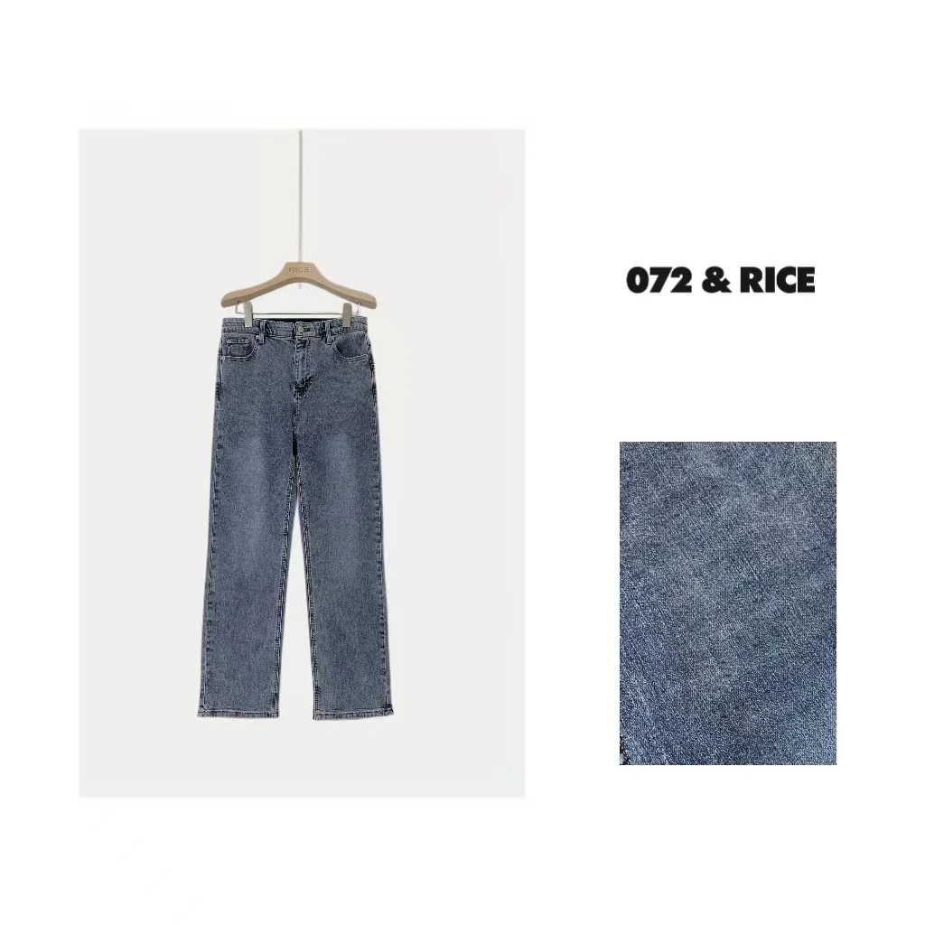072 & RICE【海鸥裤】休闲橡筋腰直筒九分牛仔裤 CB007 618FF