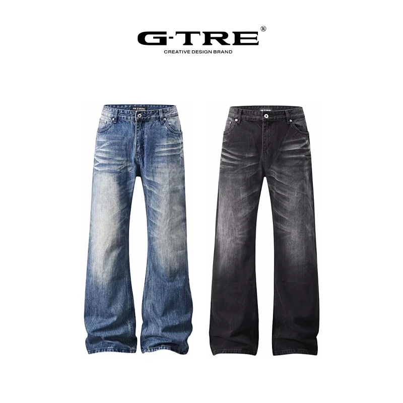 G-TRE【原创正版】25SS'Bootcut'弯刀【闪电黑蓝牛王】做旧微喇牛仔裤
