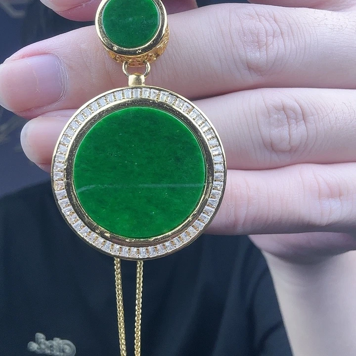 翡翠吊坠(赠链)银S925镶嵌特价 新年