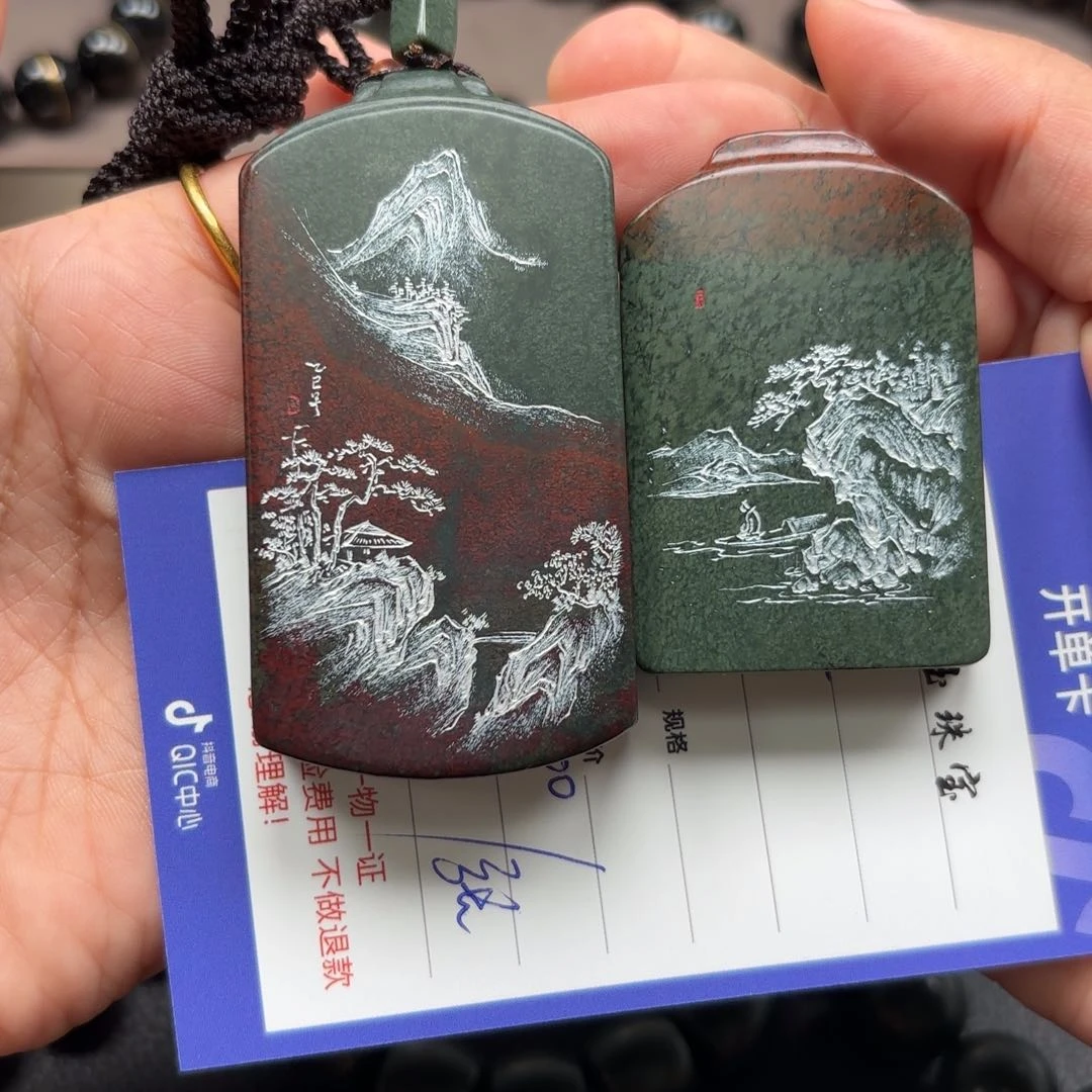 和田玉未镶嵌颈饰雁**痕