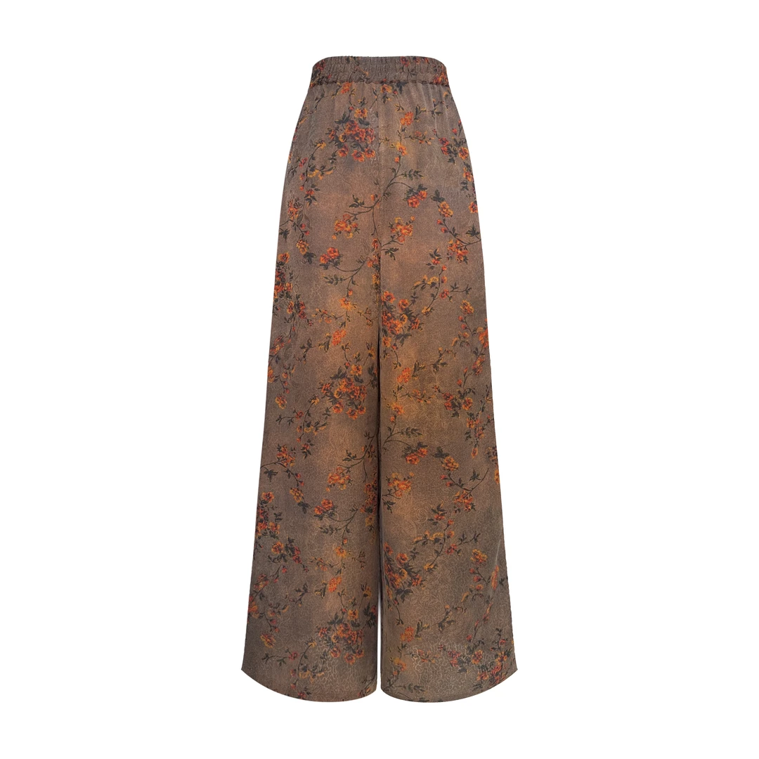 宛宛高定 2025SS |禾宁| 新中式二经绞萝全身花萝小碎花裤子85080