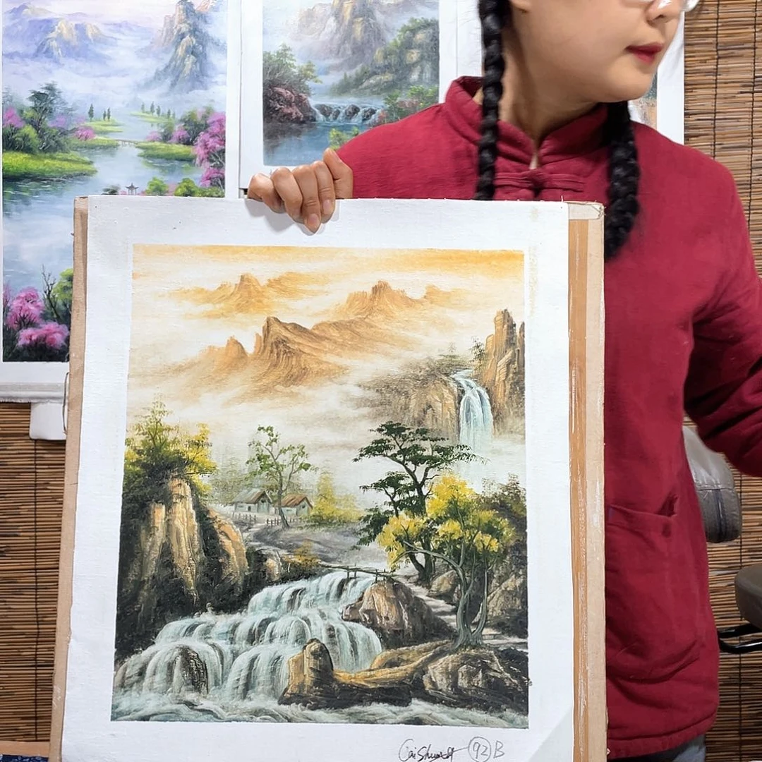 油画恭喜竞拍成功薇爽