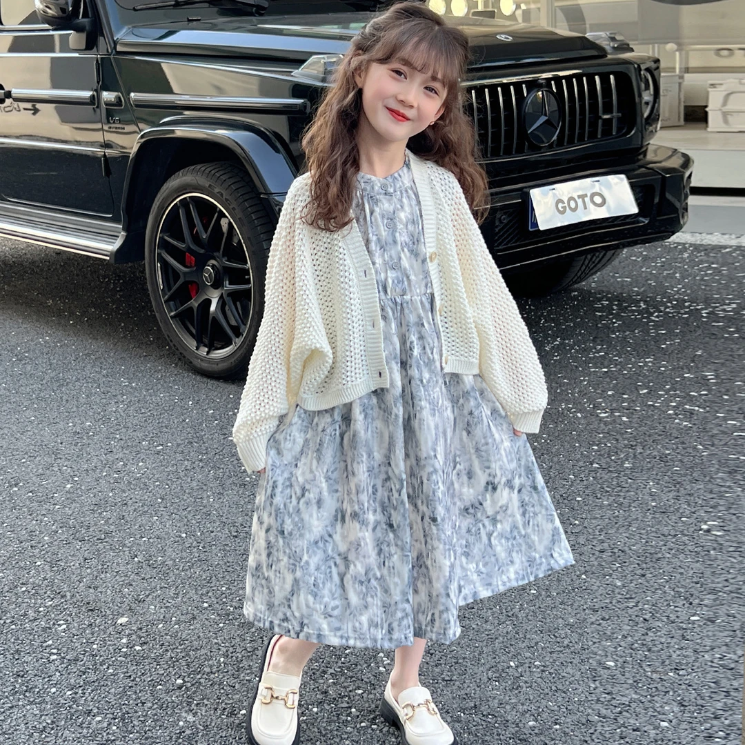 童装时髦碎花小清新套装春夏款2025新款春装开衫2025年款衣服儿童