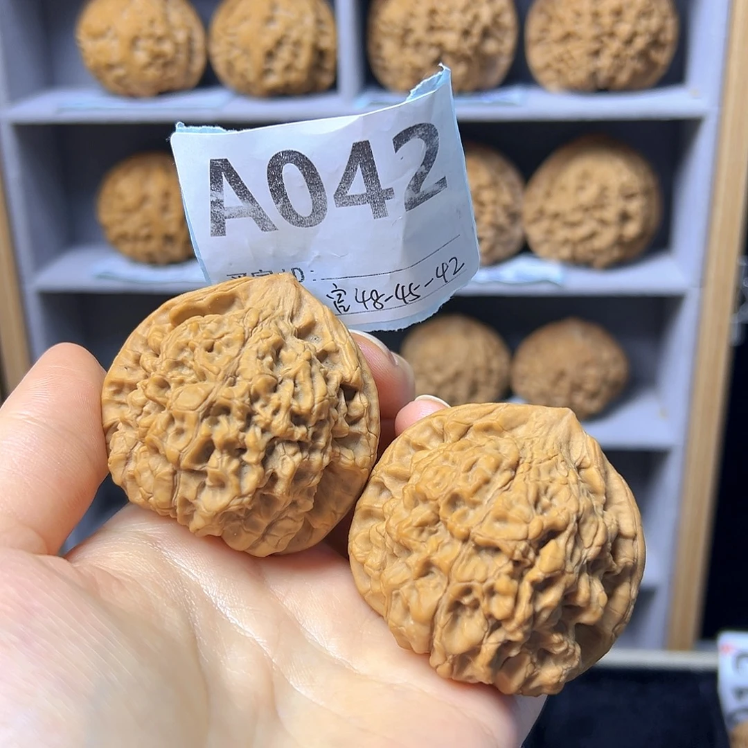 把件文玩核桃48全品麒麟纹大官帽