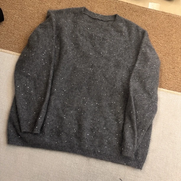丸子姐姐冬季新品/羊毛桑蚕丝亮片毛衣(建议干洗)