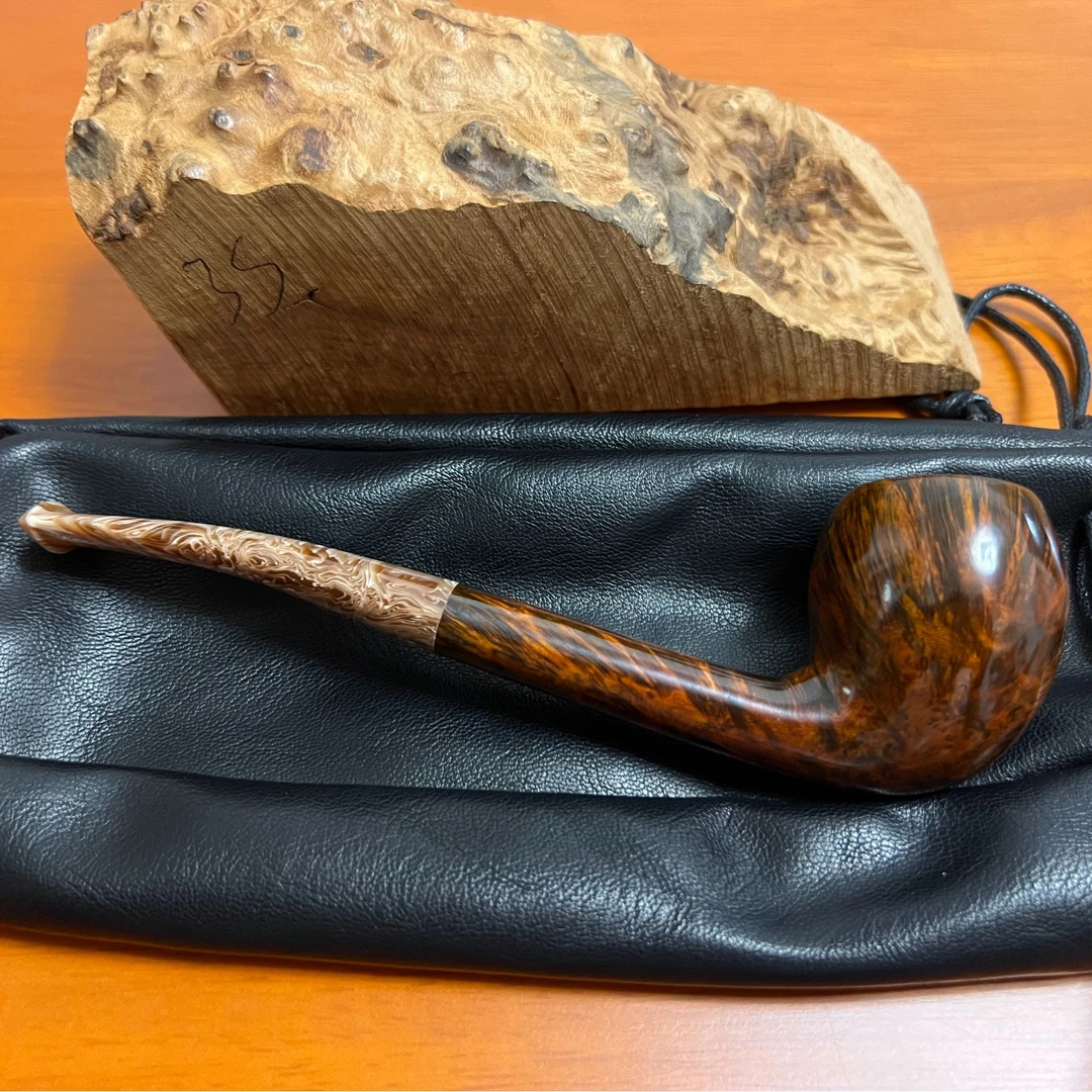 意大利进口石楠木光面长腿微弯撞球斗