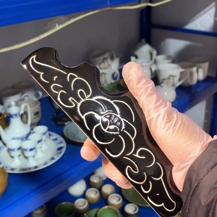 瓷片磁州窑黑刻笔架