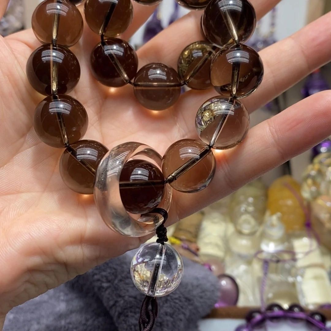 烟晶未镶嵌手链茶水晶手持