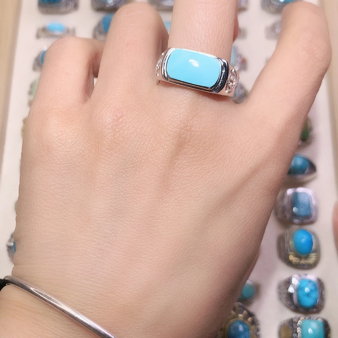 绿松石银S925镶嵌挂件