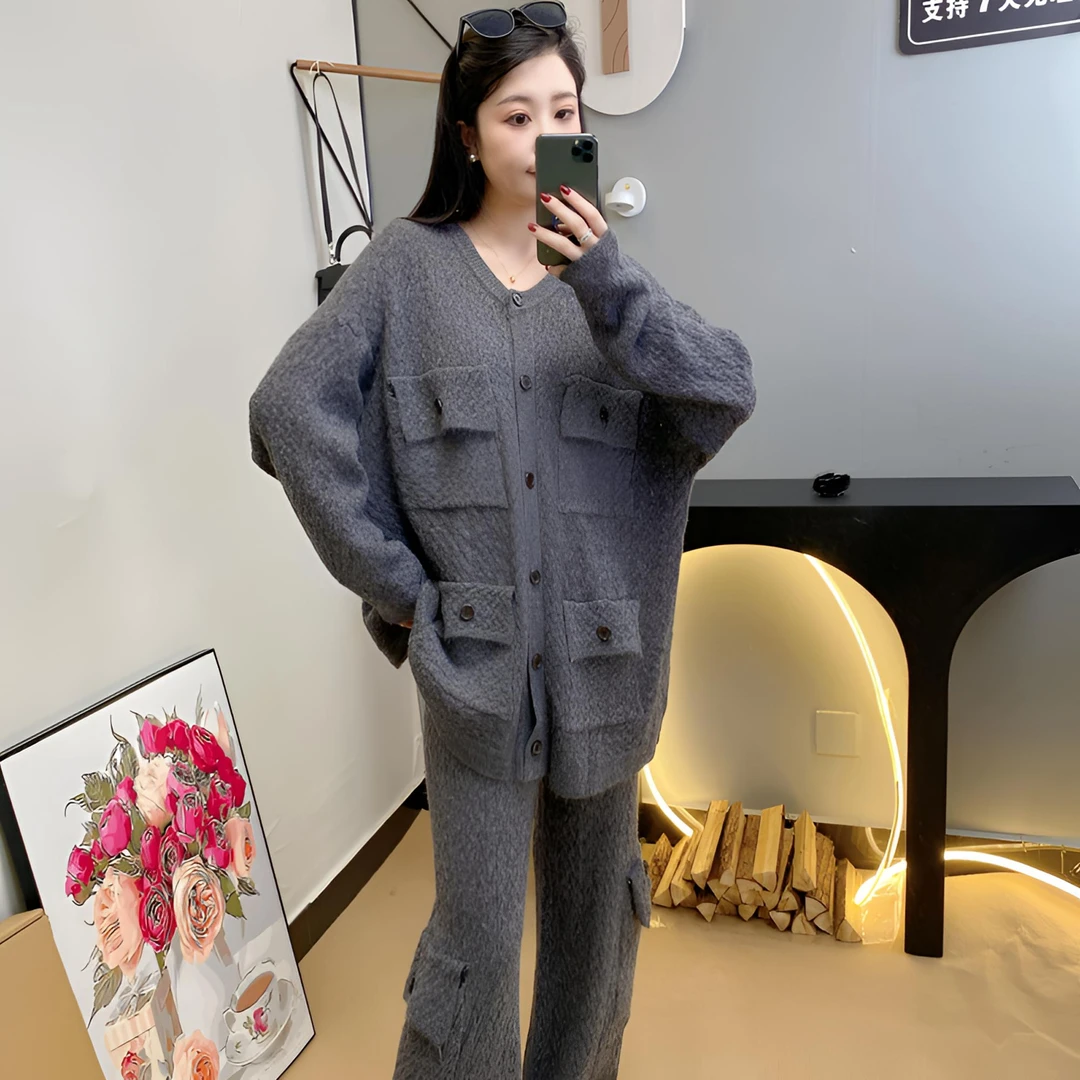 【M1 CHEN】赵露思同款麻花小香风开衫毛衣套装气质宽松针织柔软