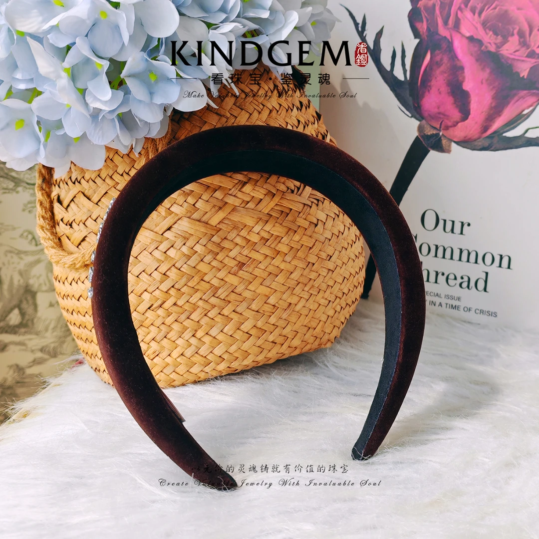 KindGem 酒红色显发量发箍高颅顶头饰百搭发饰 C-43321