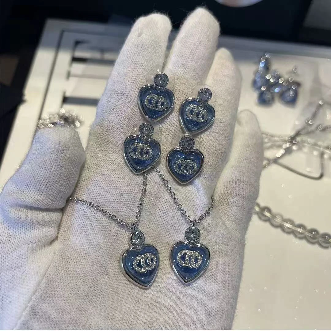 铜合金项链 【V金版本】精工CNC 蓝色小香风项链1637