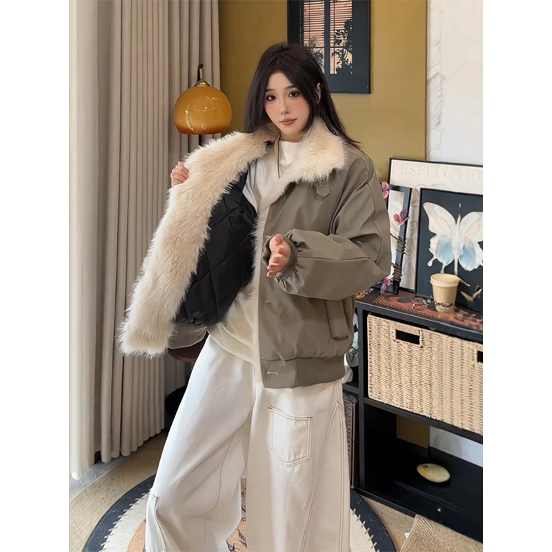 美式毛领座山雕棉服男冬季夹棉加厚保暖外套cleanfit设计感棉衣潮
