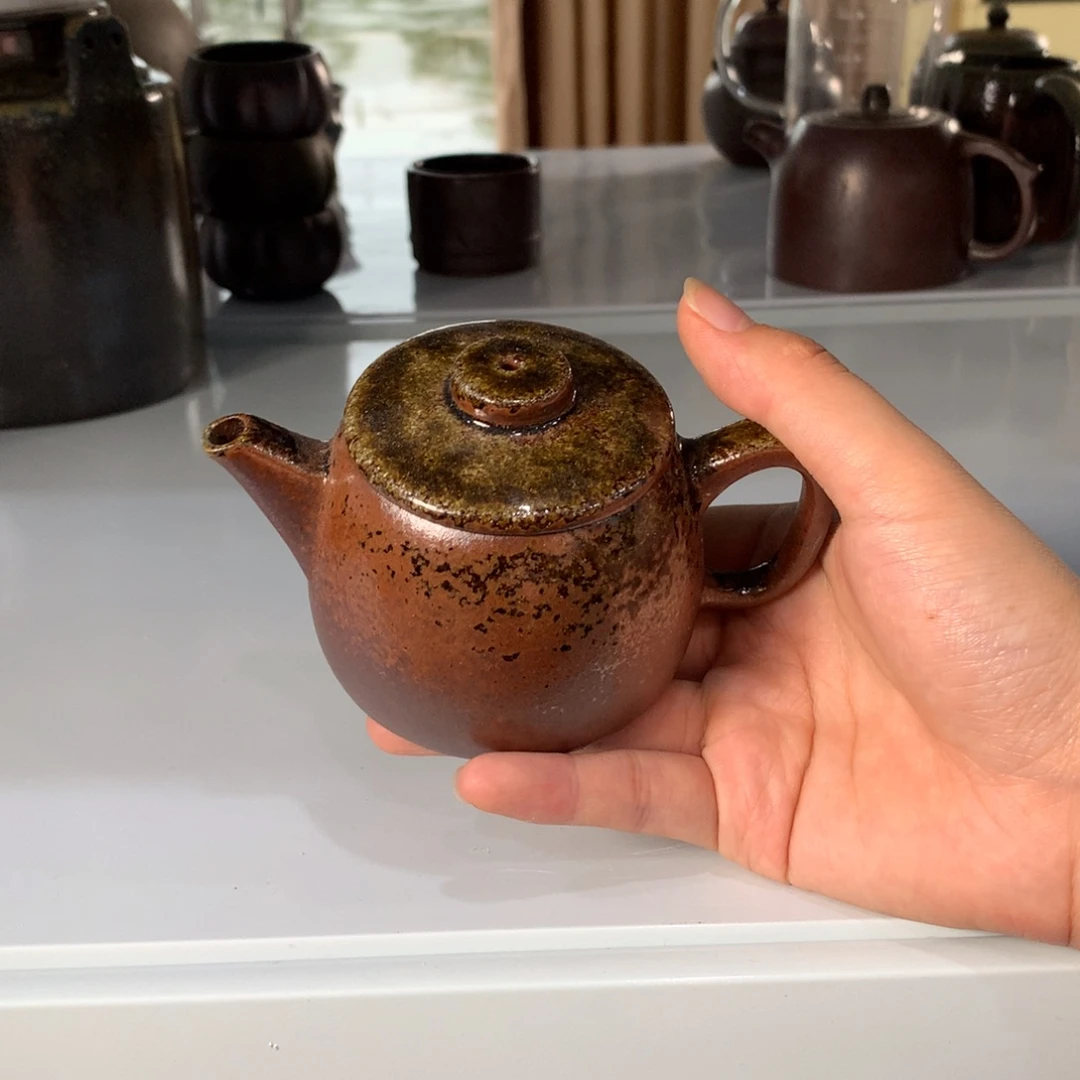 茶壶紫砂纯自然柴烧
