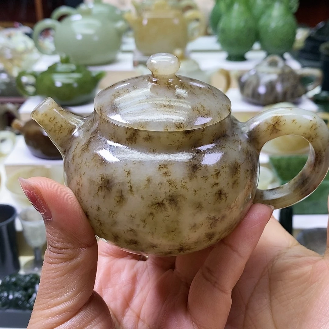 和田玉茶壶 未镶嵌玉****馆