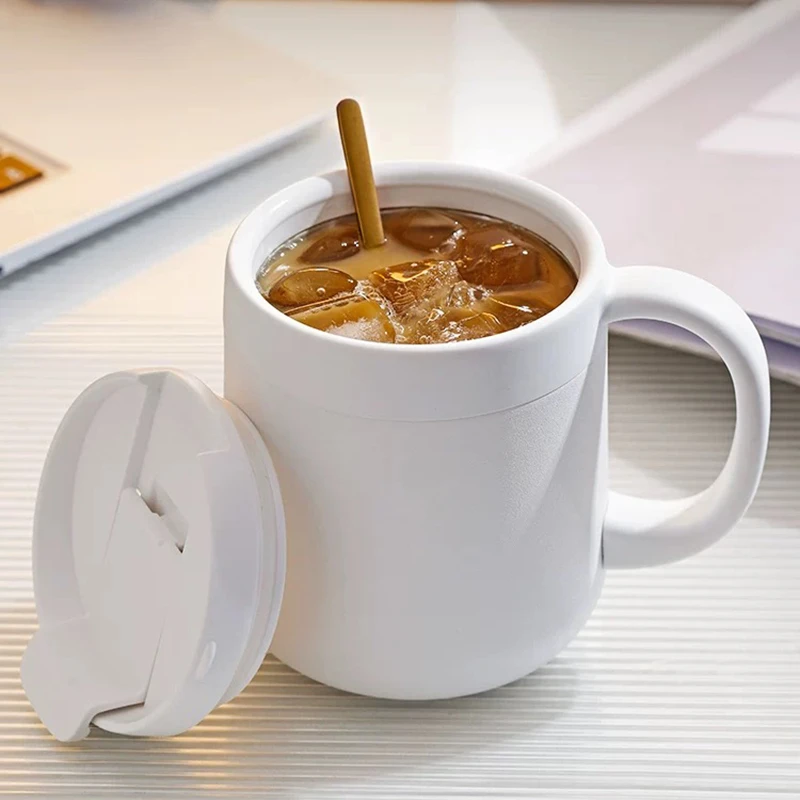 460ML双盖办公杯咖啡杯商务喝水杯