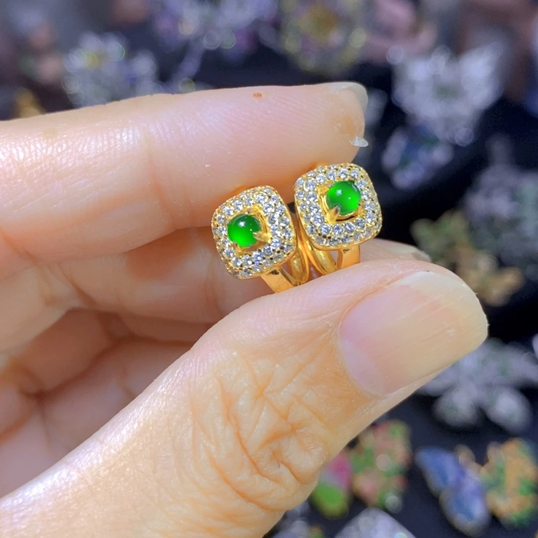 翡翠银S925镶嵌吊坠(不含链)天然翡翠