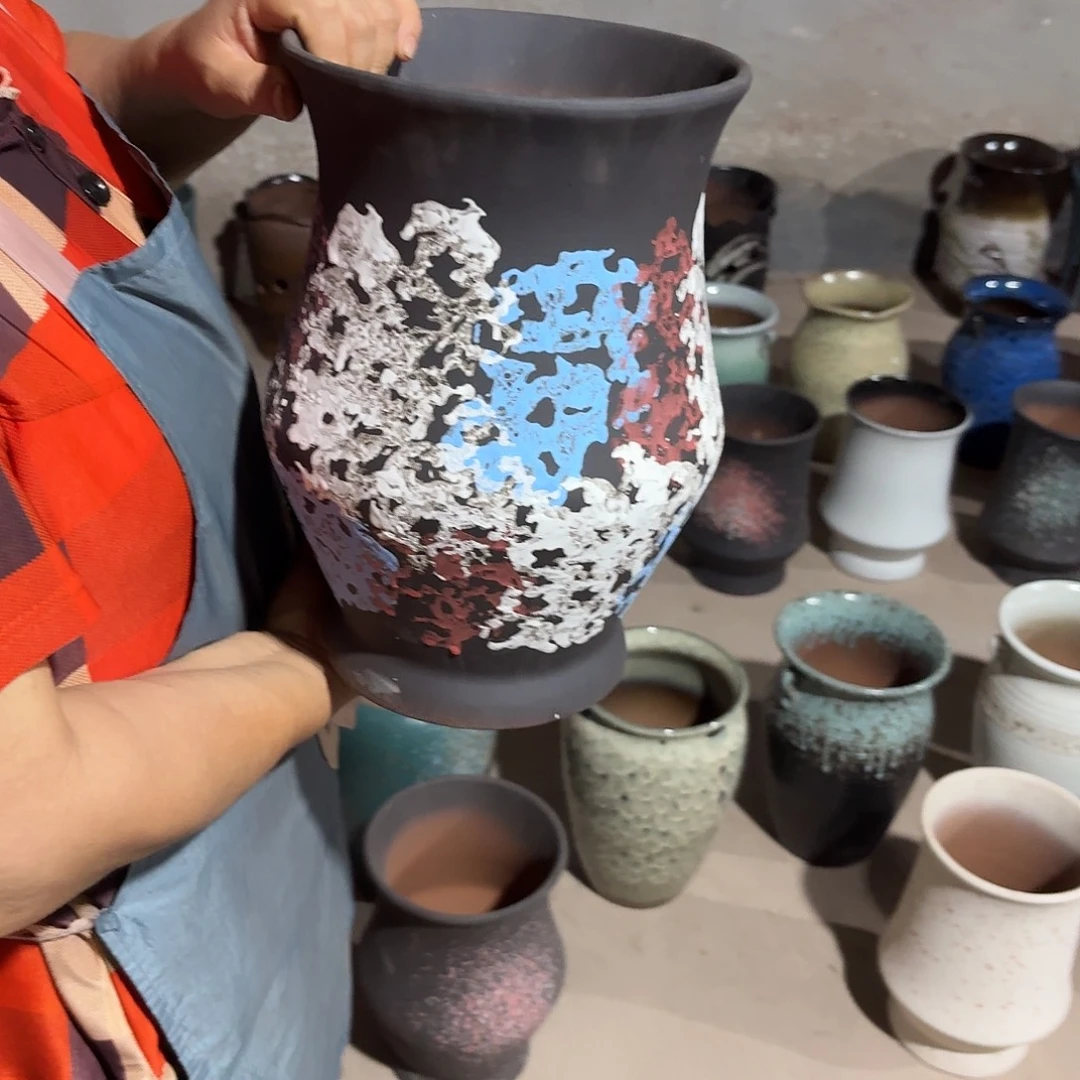 紫砂花盆口20高30