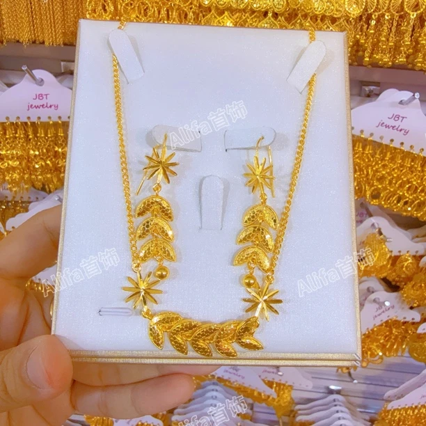 铜合金亚克力项链 新款时尚金子同款两件套首饰altun pasun