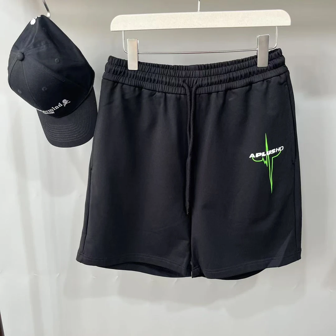 【HO】22 25夏季新款黑色男士字母印花宽松休闲针织短裤 21013