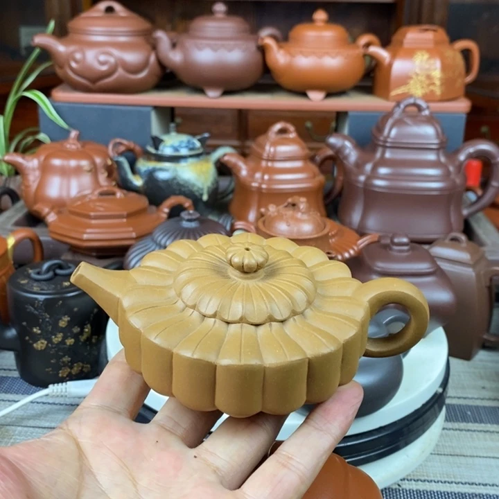 茶壶紫砂梅花周盘150cc原矿黄金老段特价