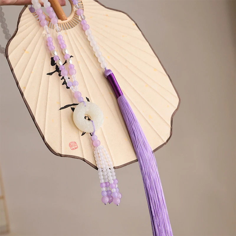 萝裙璎珞汉服新中式马面裙配饰长流苏背云