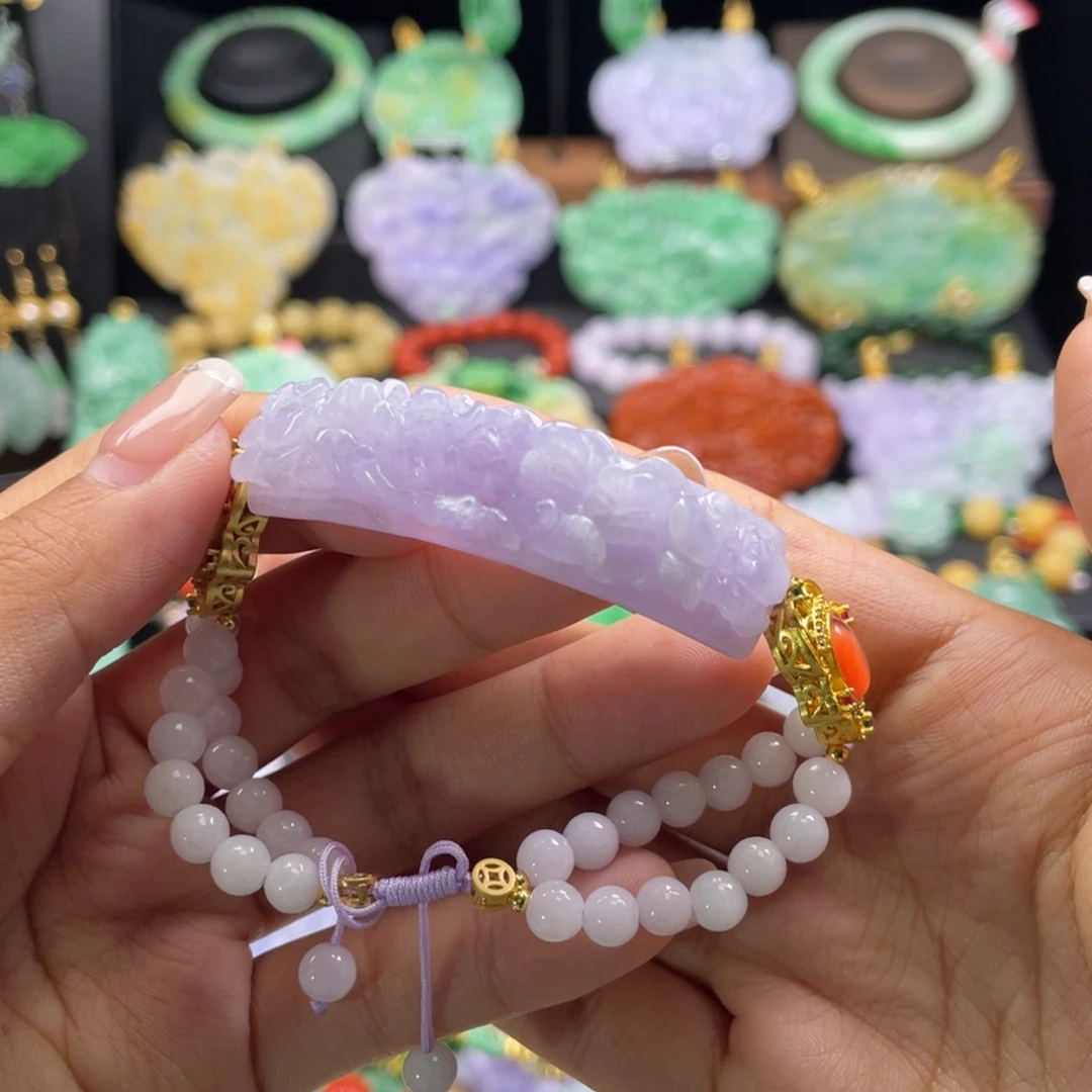 翡翠未镶嵌手链代编织