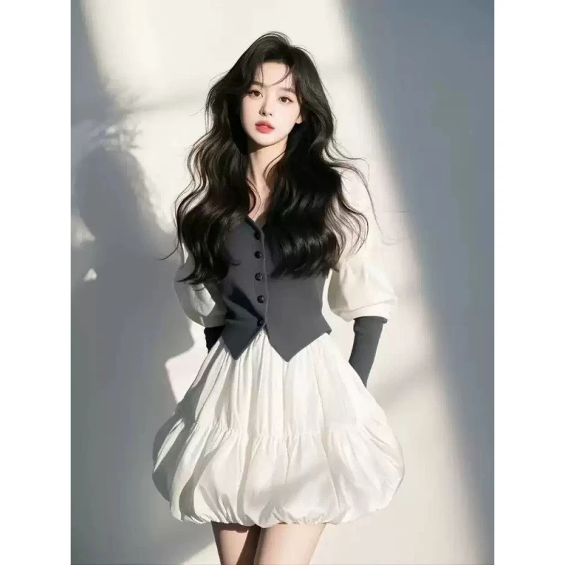 冷淡系独特别致裙子女春季2025今年流行爆款大码气质花苞裙连衣裙