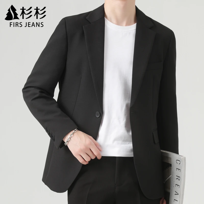 FIRS JEANS杉杉西服外套男款秋季修身单上衣男士潮流休闲小西装男