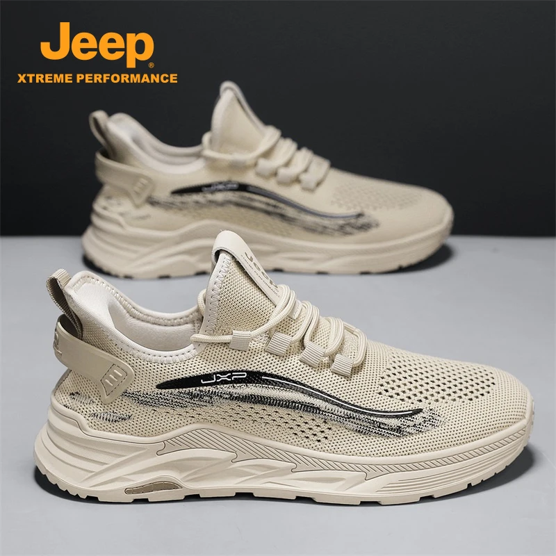 jeep吉普男鞋2025新款秋季透气休闲鞋子网面运动鞋男士户外登山鞋